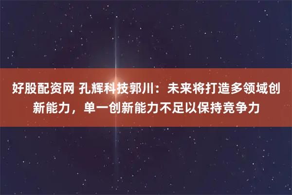 好股配资网 孔辉科技郭川:未来将打造多领域创新能力,单一创新能力不足以保持竞争力